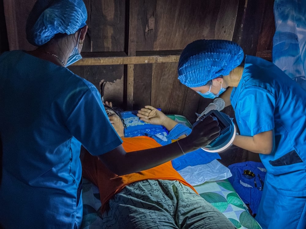 Figure 7:  Woman receives contraceptive implants at one of the UNFPA partner's mobile clinics.   Photo © UNFPA Myanmar