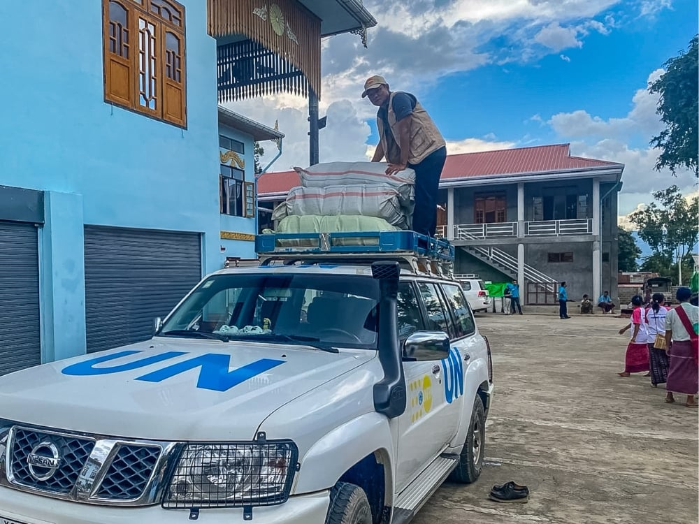 Figure 10: UNFPA collaborates closely with humanitarian partners, service providers and local communities in flood-affected states and regions to deliver essential healthcare and protection for women and girls. Photo © UNFPA Myanmar