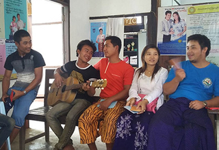 Youth in Hsipaw, Shan State, sing at the YIC.