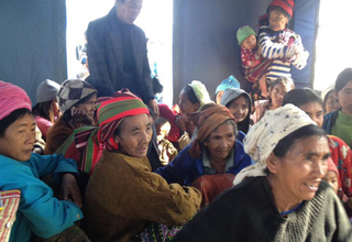 Women displaced by the 2015 floods, now living in the Tedim camp in Chin state.