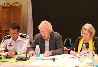 Dr Werner Haug gives a press statement about the 7th in-country ITAB meeting in Nay Pyi Taw.
