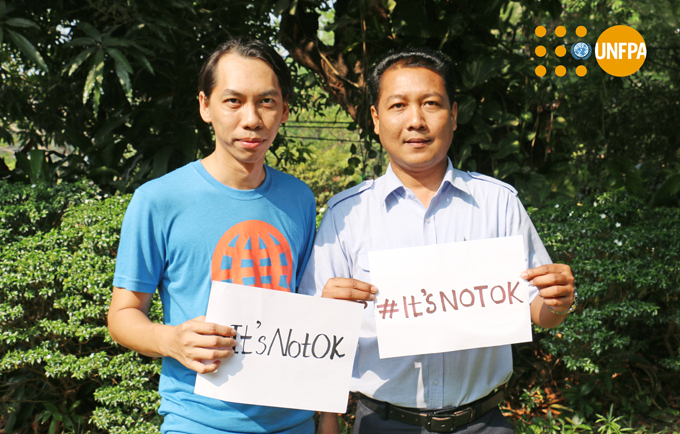 Violence against women: #ItsNotOK – Ye Min, UNFPA #Myanmar web developer and Than Zaw Aung, driver, stand up for women’s human rights on International Women’s Day #IWD
