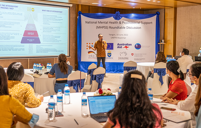 MHPSS actors and CSO partners in Myanmar participated in National MHPSS Rountable discussions. Photo: UNFPA Myanmar