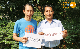 Violence against women: #ItsNotOK – Ye Min, UNFPA #Myanmar web developer and Than Zaw Aung, driver, stand up for women’s human rights on International Women’s Day #IWD