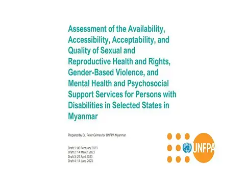 Assessment of the Availability, Accessibility, Acceptability, and Quality of Sexual and Reproductive Health and Rights, Gender-Based Violence, and Mental Health and Psychosocial Support Services for Persons with Disabilities in Selected States in Myanmar