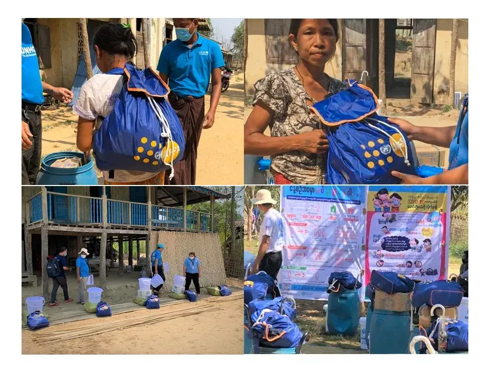 In the shadow of COVID-19 outbreak, UNFPA reaches displaced women and girls in Northern Rakhine for Dignity Kits distribution.