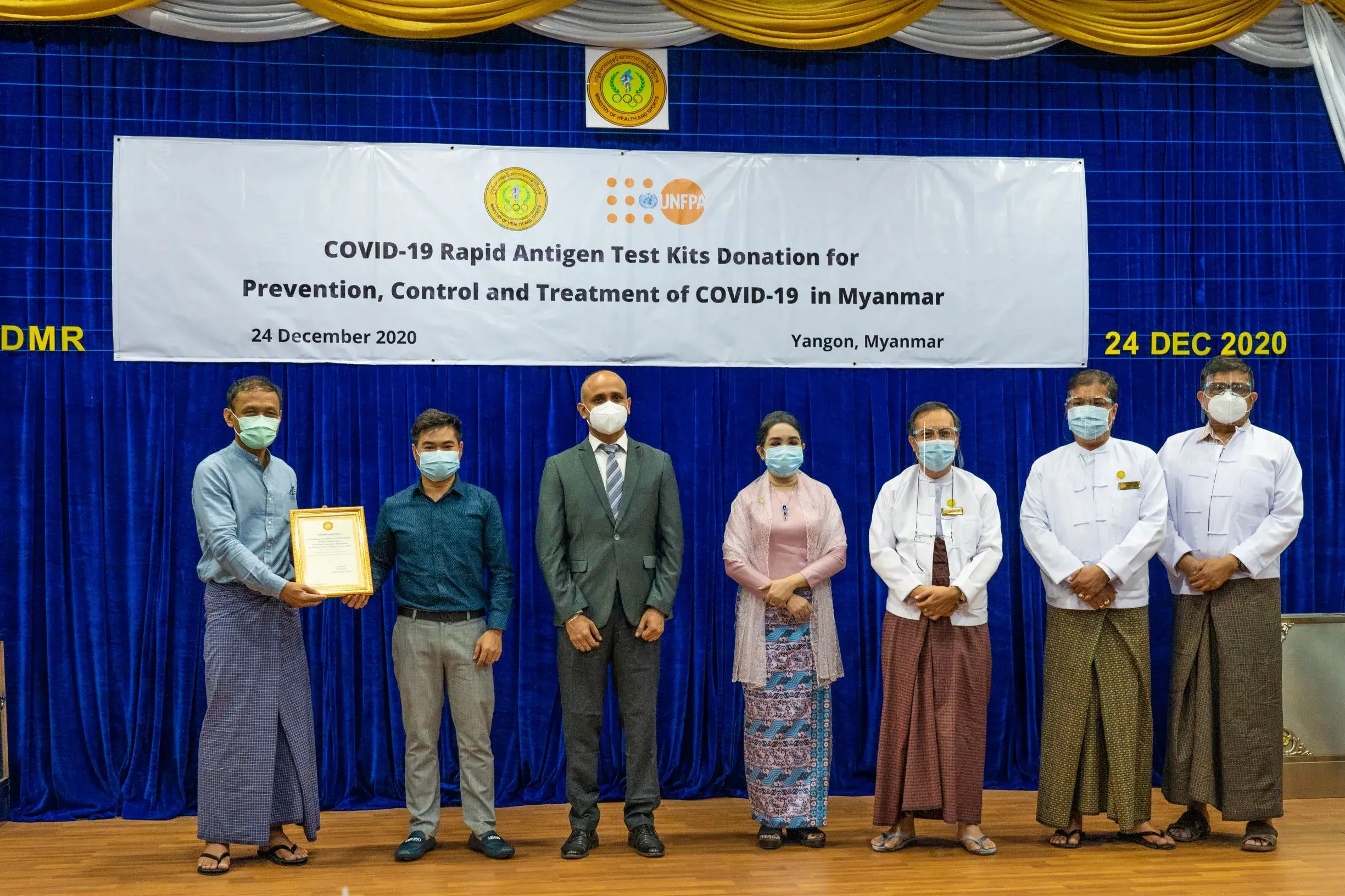 UNFPA delivers 40,000 COVID-19 Ag Test Kits to support the Government of Myanmar’s prevention and response to the COVID-19 pandemic.