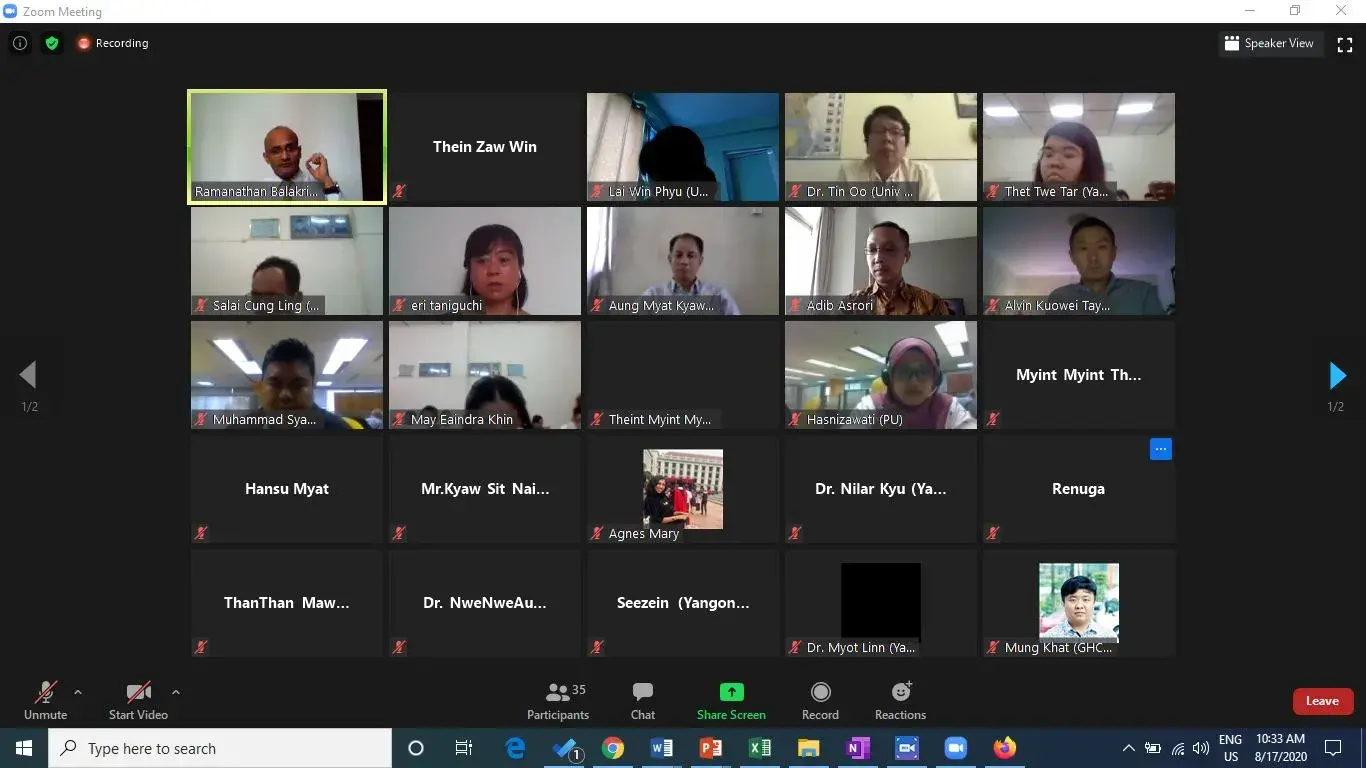 Yangon University and Perdana University meet online for mental health and psychosocial support roundtable discussion.