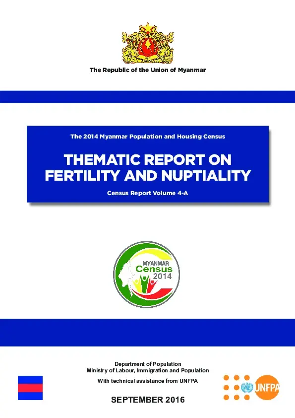 Thematic report on Fertility and Nuptiality