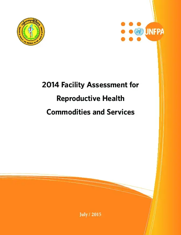 2014 Facility Assessment for Reproductive Health Commodities and Services