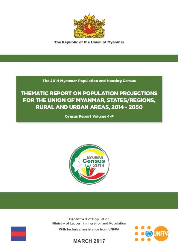 Thematic report on Population Projections